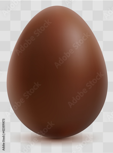 Chocolate egg on transparent background symbol Happy easter