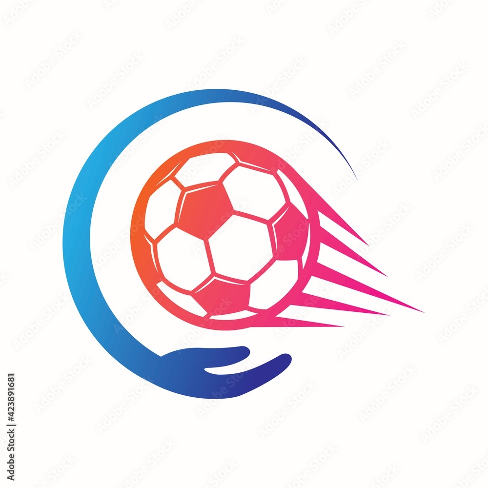 Obraz premium Care Soccer Logo Design Element