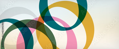 Ring geometric shapes, o letter repetition wallpaper. Abstract background for business or technology presentations, internet posters or web brochure covers