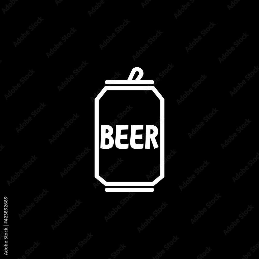 Can of beer icon isolated on dark background Can of beer icon isolated on dark background