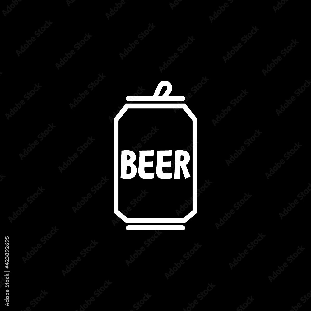 Can of beer icon isolated on dark background Can of beer icon isolated on dark background