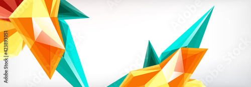 Vector 3d triangles and pyramids abstract background for business or technology presentations, internet posters or web brochure covers