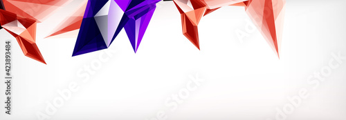 Vector 3d triangles and pyramids abstract background for business or technology presentations, internet posters or web brochure covers