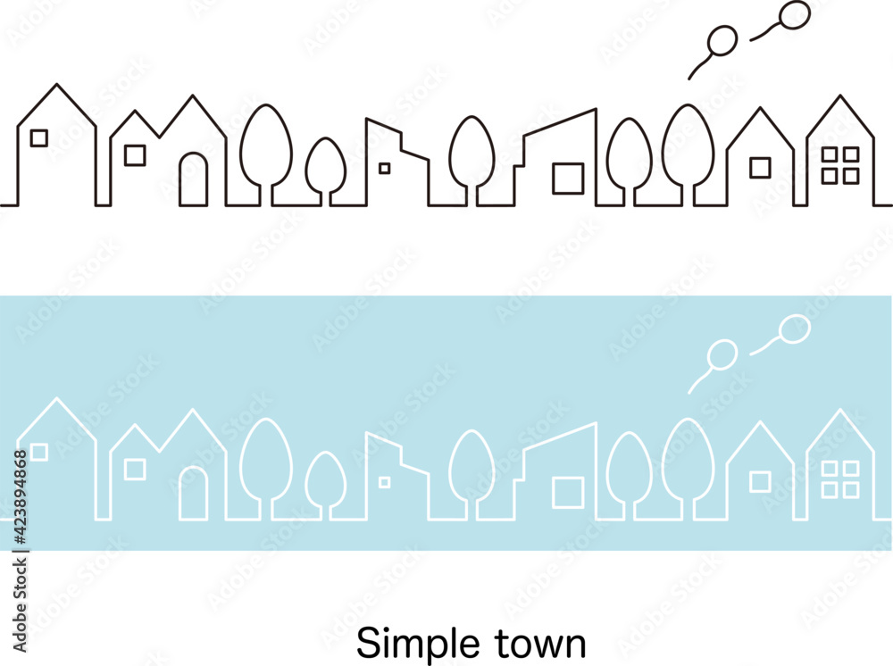 シンプルな街並み 町 家 線画 イラストカット Stock Vector Adobe Stock シンプルな街並み 町 家 線画 イラストカット Stock Vector Adobe Stock