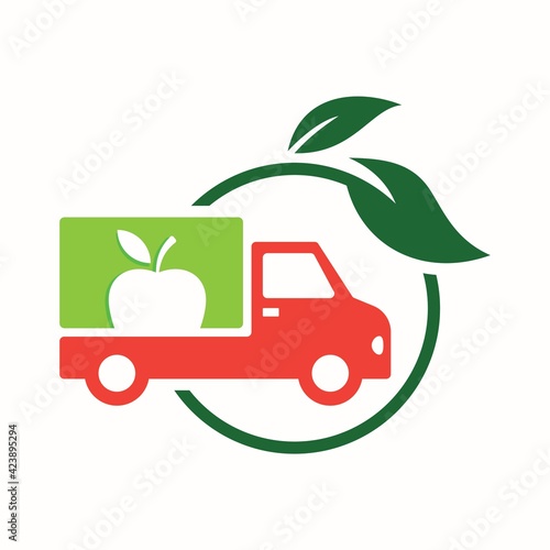 Truck Fruit Logo Design Element