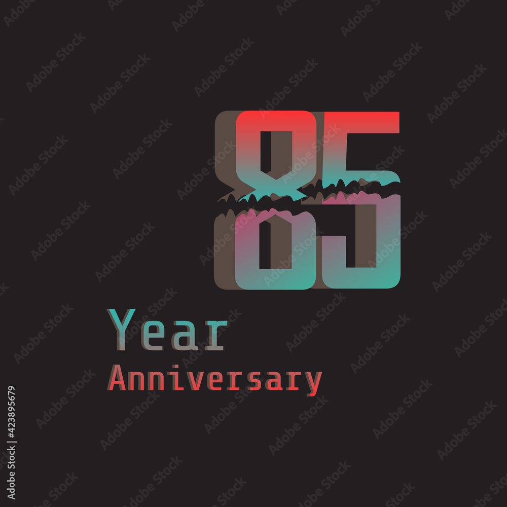 Fototapeta premium 85 Year Anniversary Celebration Color Vector Template Design Illustration