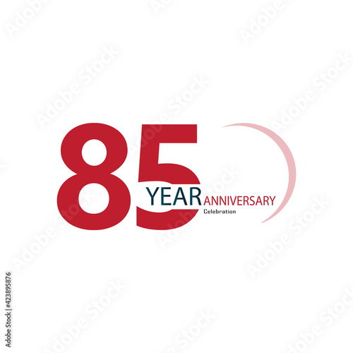 85 Year Anniversary Celebration Red Color Vector Template Design Illustration