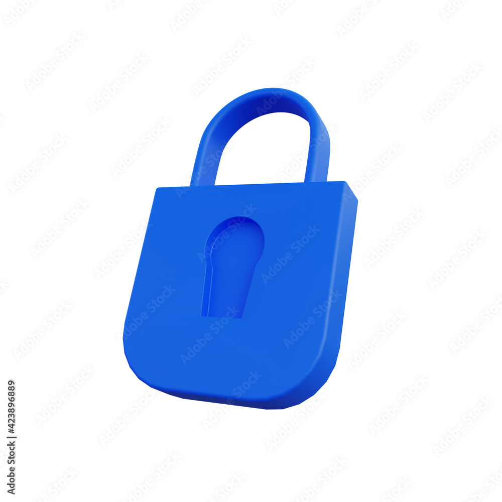 3d illustration web security lock 3d illustration web security lock