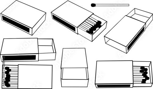 set of different matchboxes isolated on white