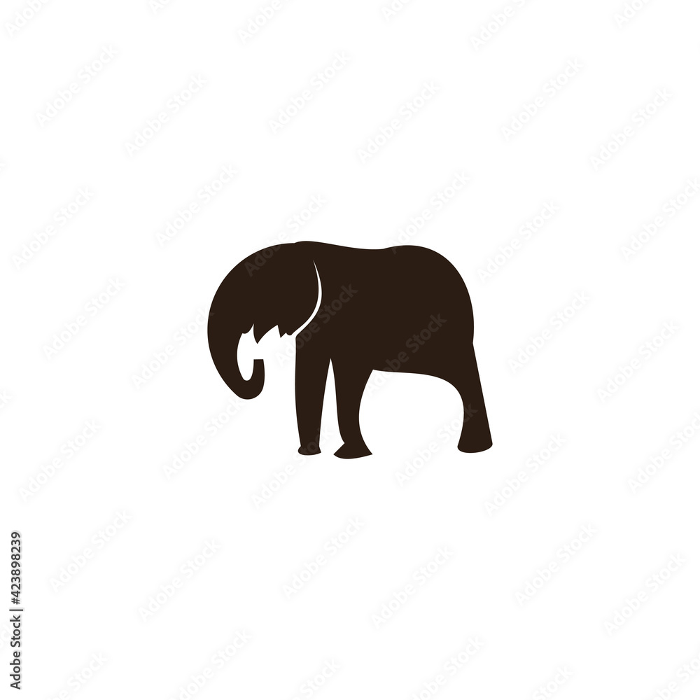 Elephant silhouette logo template. design vector icon