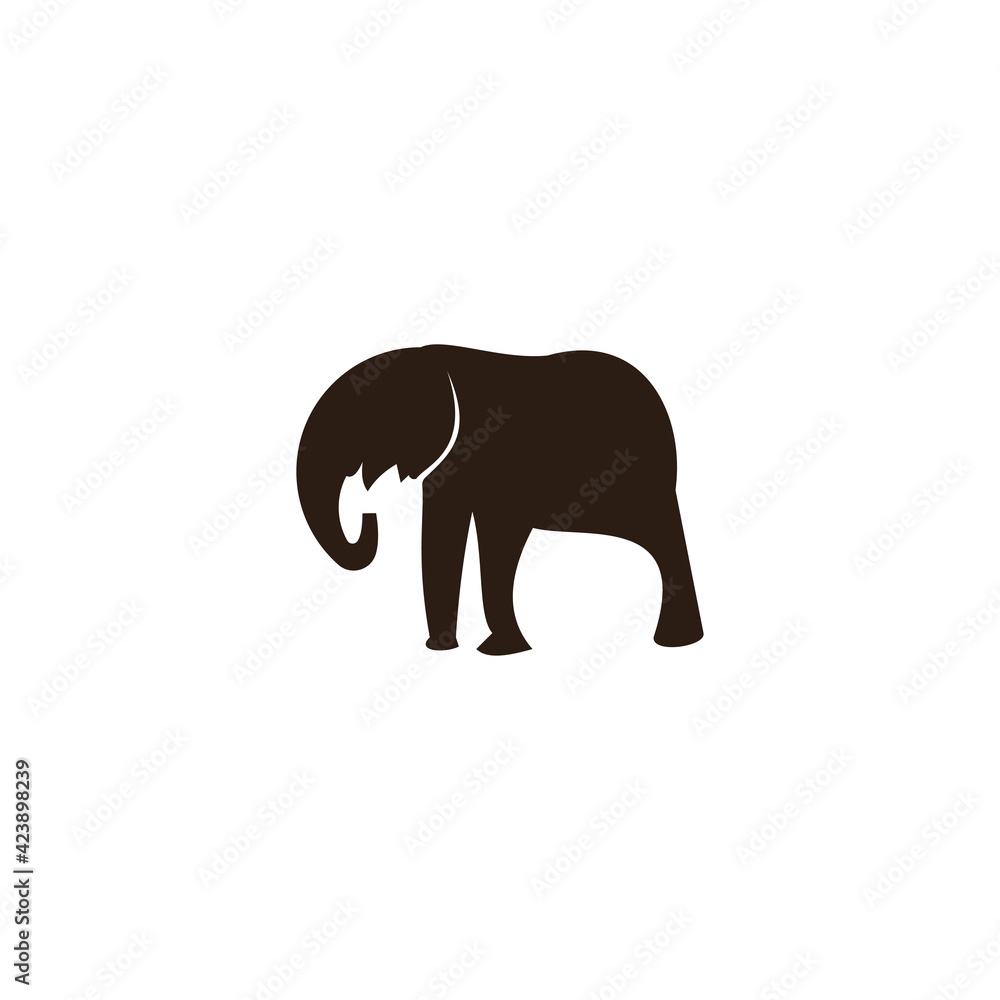 Elephant silhouette logo template. design vector icon Elephant silhouette logo template. design vector icon