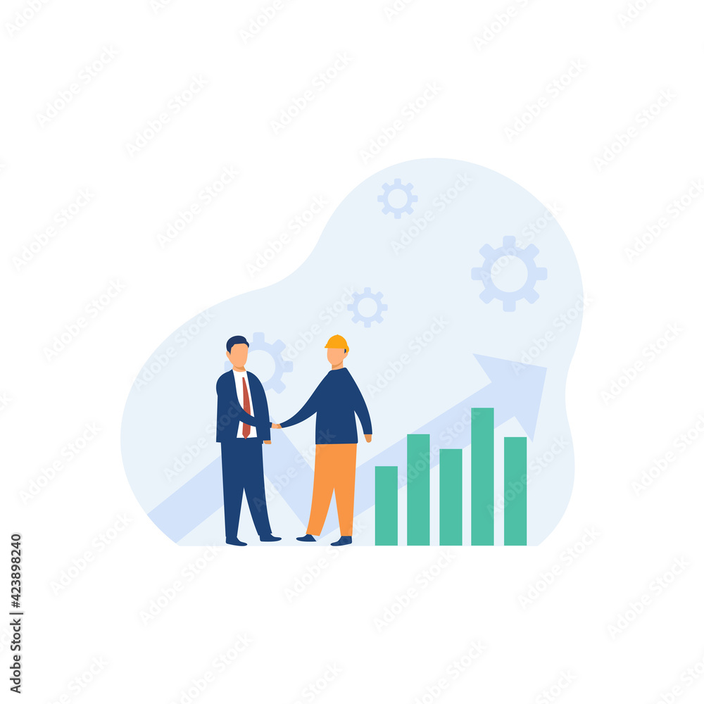 Two business partners handshaking Free Vector Two business partners handshaking Free Vector