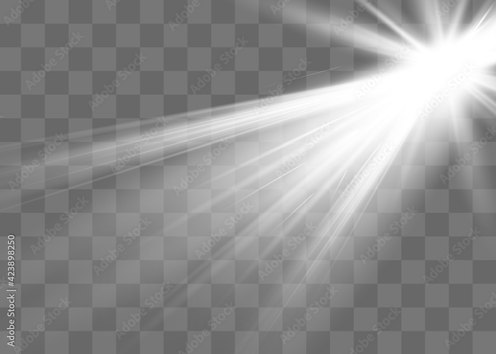Sunlight translucent special light effect design. Vector blur in