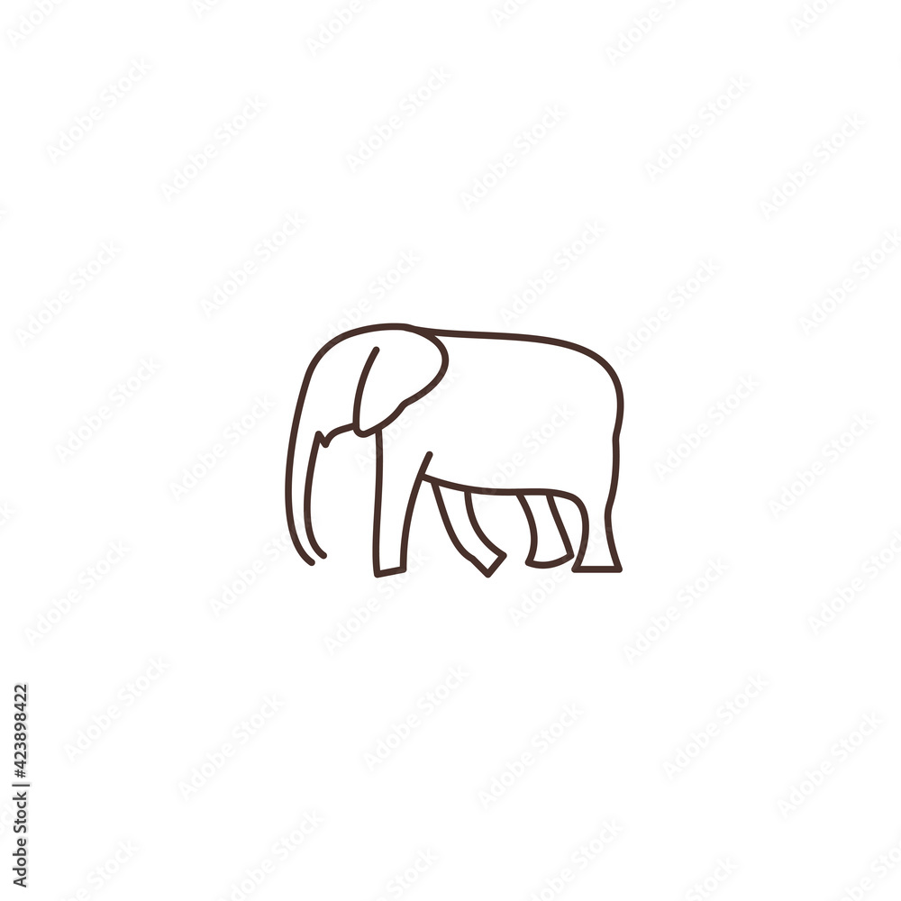 Elephant line logo template. design vector icon Elephant line logo template. design vector icon