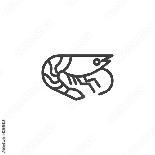 Shrimp, prawn line icon