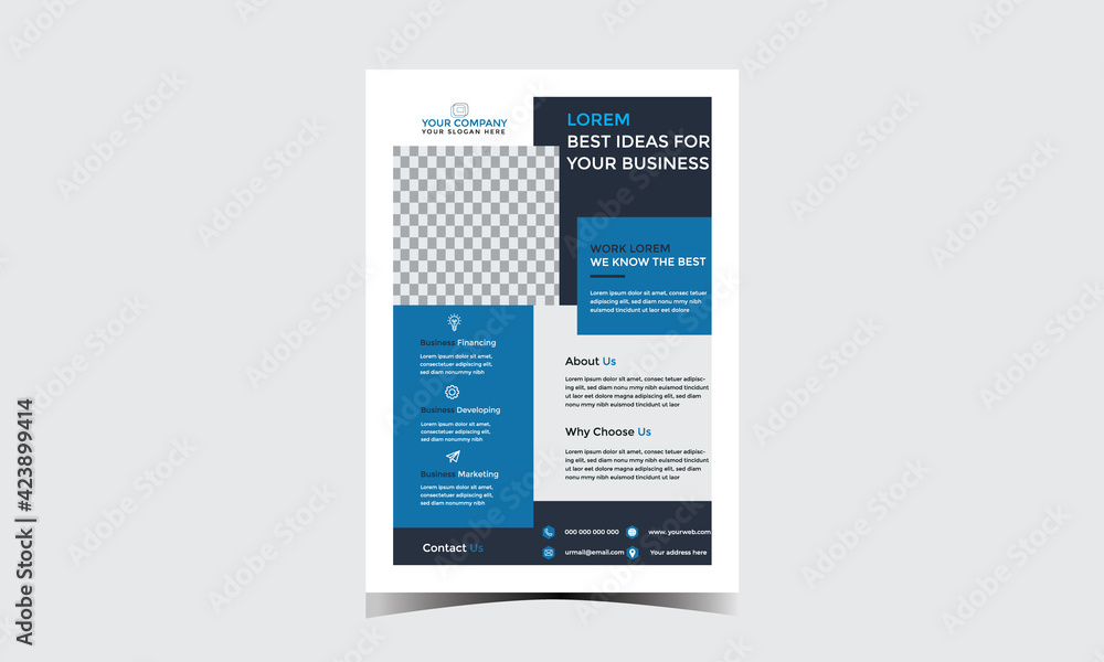 corporate business flyer design template for your business or service
