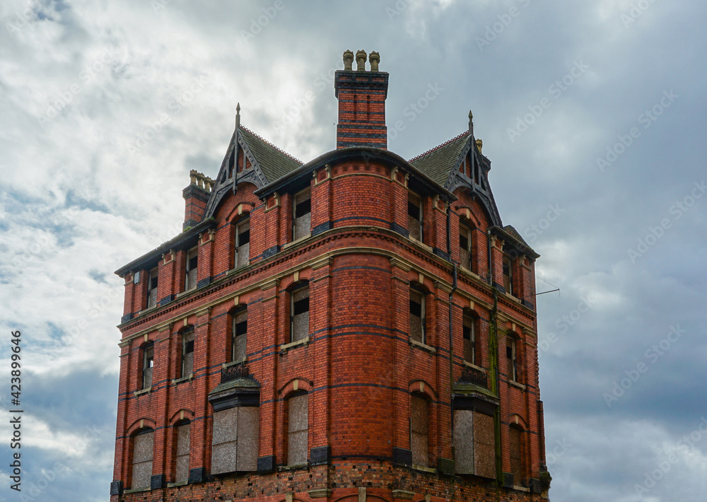 Old abandoned brick building in Birmingham, England