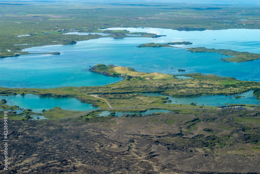 Obraz premium Icelandic landscape aerial photography captured from touristic airplane