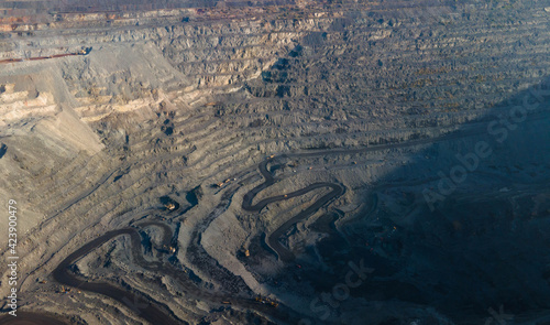 Huge iron ore quarry iron ore quarry top view Aero photo shoot. © Андрей Трубицын