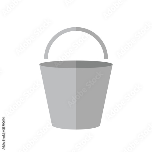 Metal bucket icon. Flat illustration of metal bucket vector icon for web design