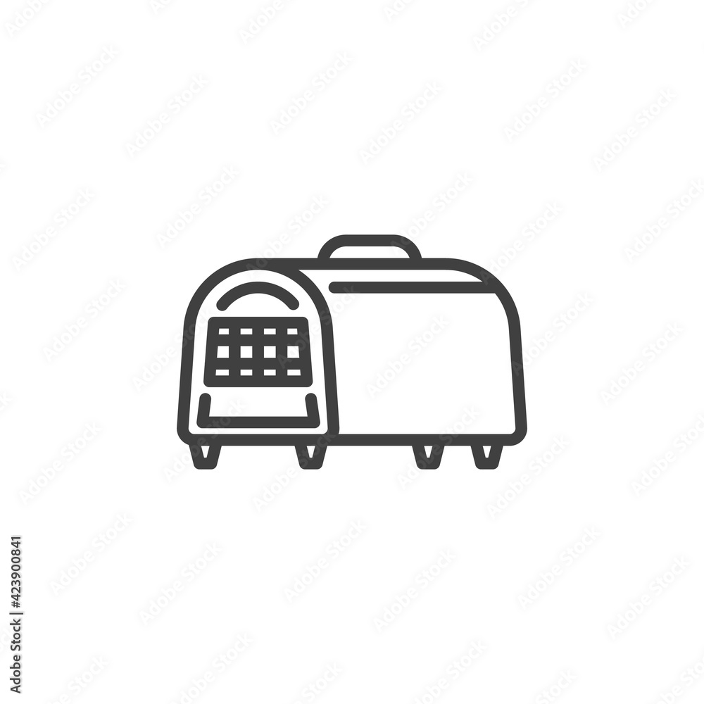 Pet carry case line icon
