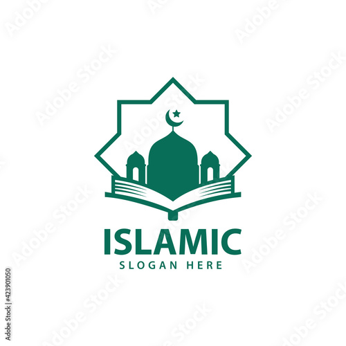 Islamic logo design vector, template icon illustration