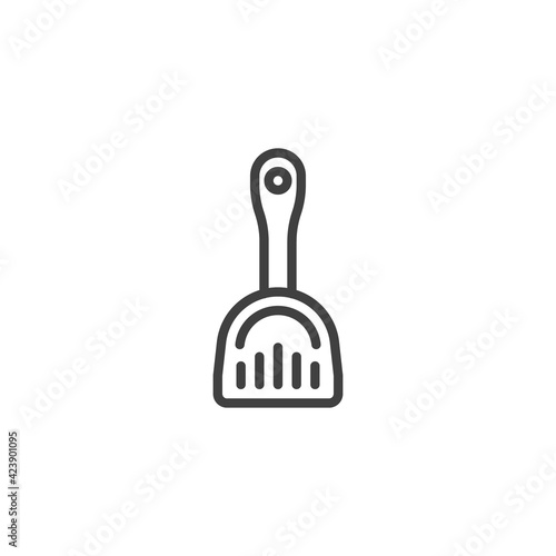 Pet toilet scoop line icon