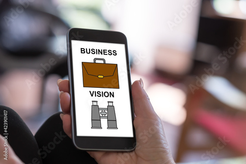 Business vision concept on a smartphone