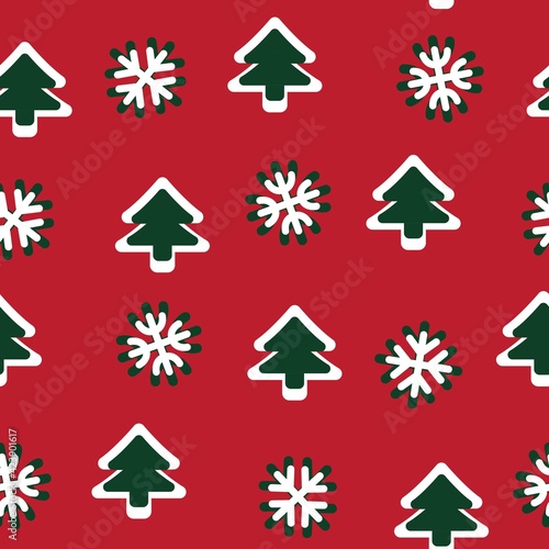 Christmas Tree seamless pattern design