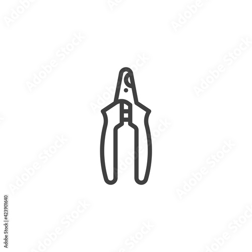 Pet nail clippers line icon