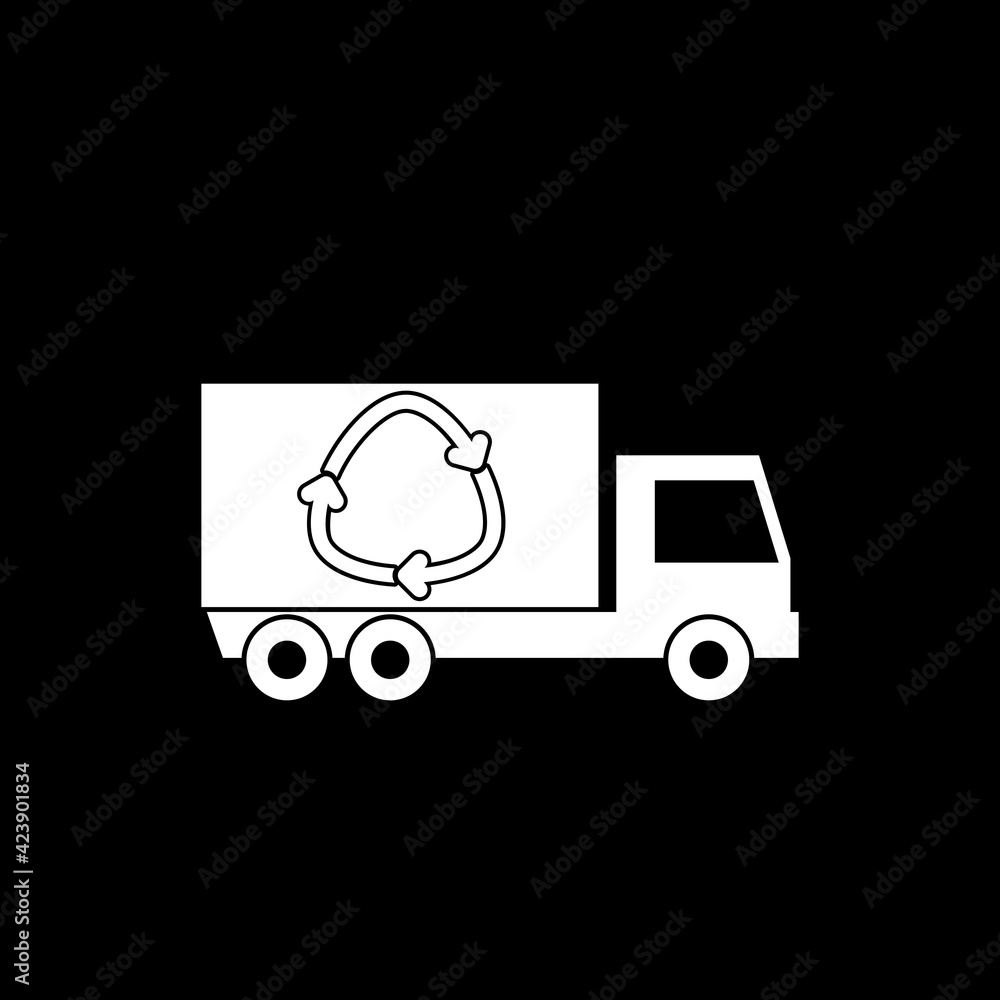 Car Recycling icon isolated on dark background Car Recycling icon isolated on dark background