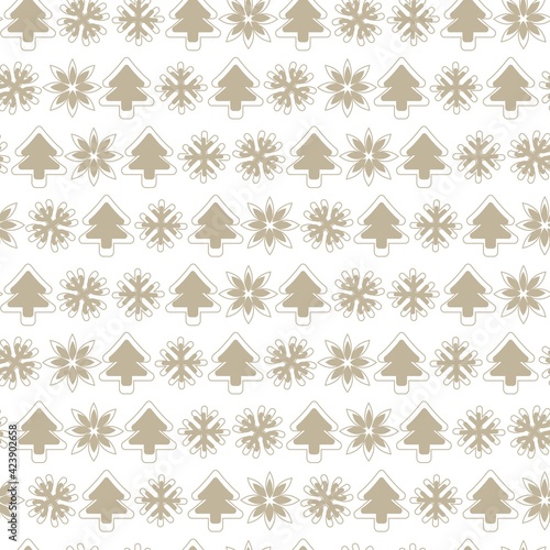 Brown Christmas Tree seamless pattern design