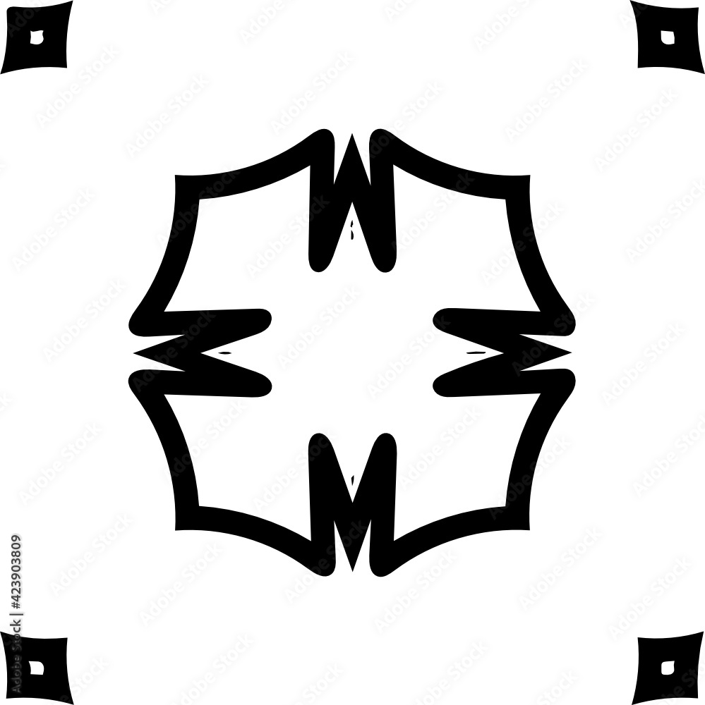 Obraz premium Hand Drawing Abstract Flower Vector By Hand Drawing.White Daisy Flower Star Shape Isolated. Circle Pattern Petal Flower Of Mandala With Black And White, Hand Drawn Pattern, Flower Pattern.