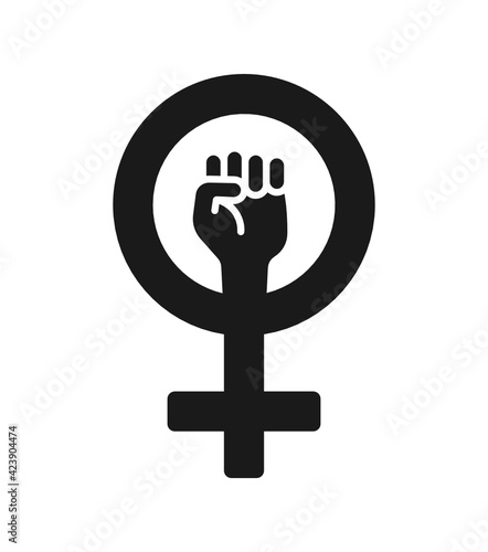 Woman symbol feminism venus power female icon vector illustration.