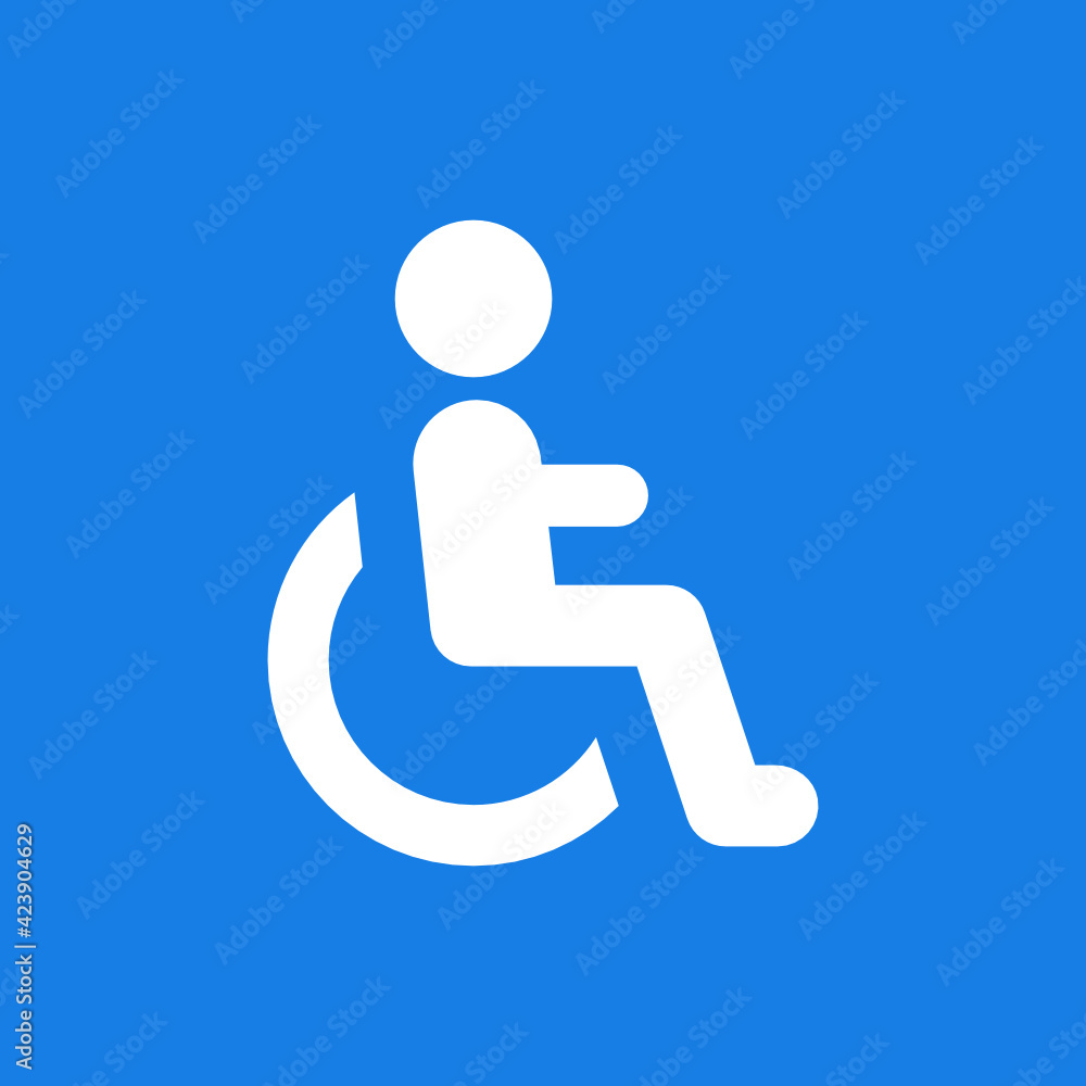 Disabled handicap accessibility sign icon illustration. Disabled handicap accessibility sign icon illustration.