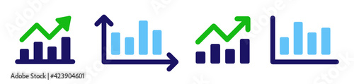 Growth of increasing graphs. Data analytics with bar chart icon vector illustration.