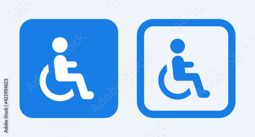 Disabled handicap accessibility sign icon illustration.