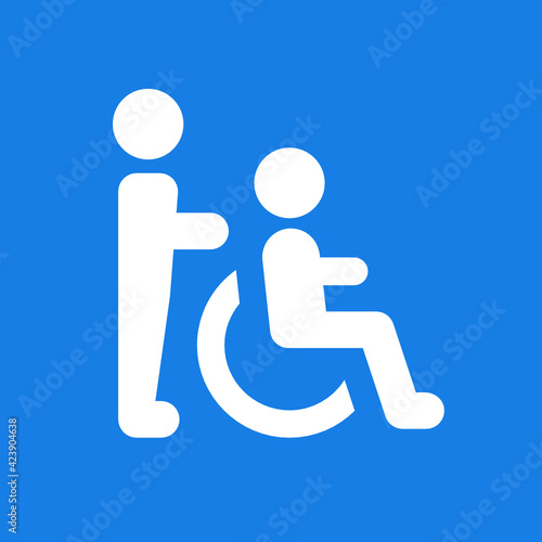 Disabled handicap accessibility sign icon illustration.