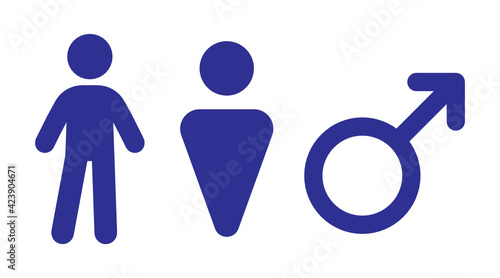 Male sex symbol vector icon in flat style illustration. Men gender concept.
