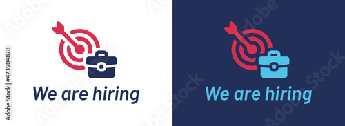 We Are Hiring vector illustration design. Job Targeting. Human resources HR, seeking candidate for business career opportunities.