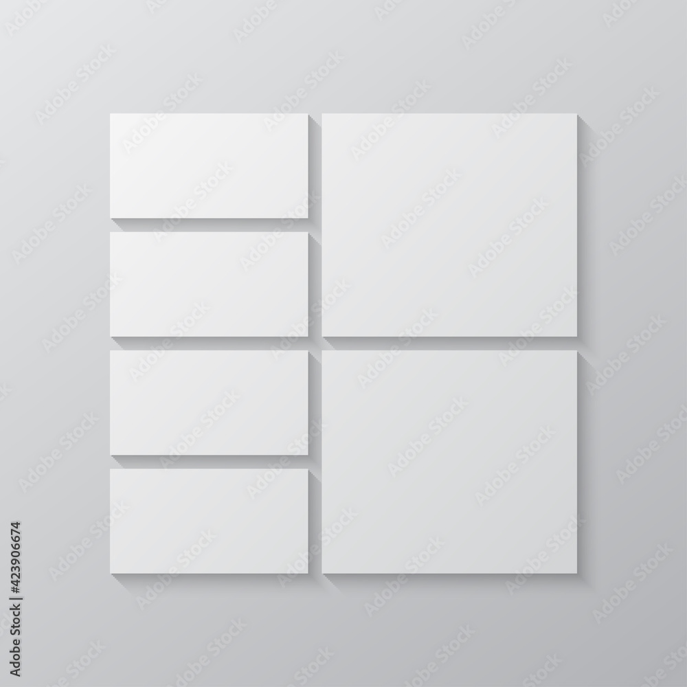 Vector empty collage board seven images, photo Vector empty collage board seven images, photo