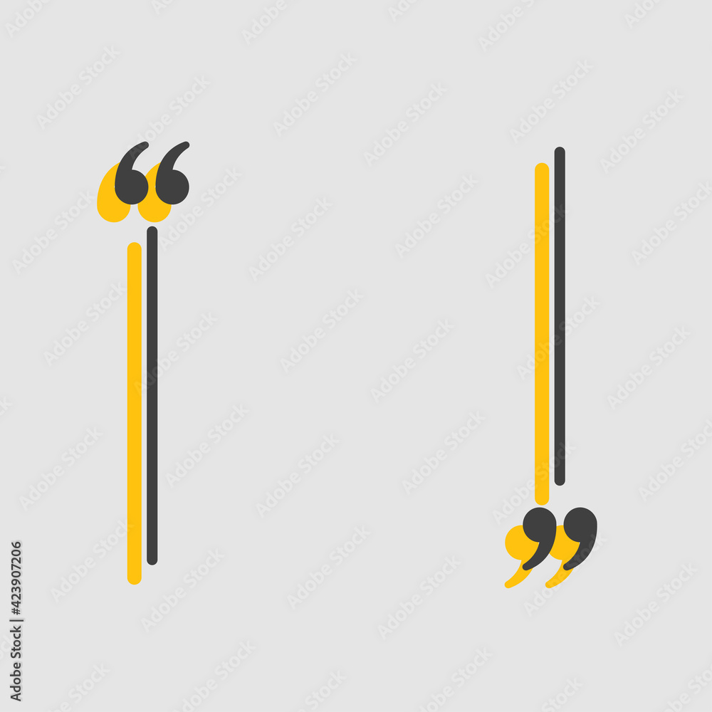 Quote lines text with bracket, vector banner Quote lines text with bracket, vector banner