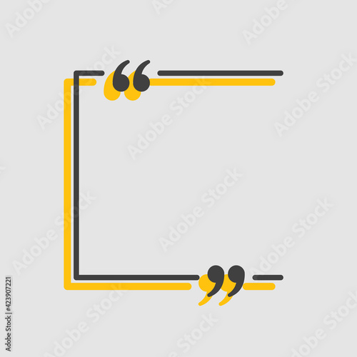 Quote lines text with bracket, vector banner