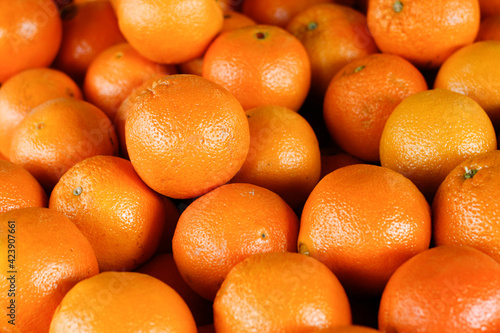 Oranges and mandarines at the market