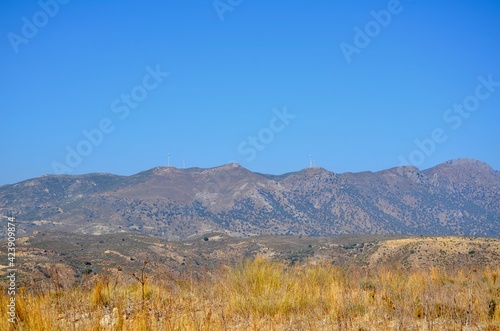 Nice view of the mountain. Panoramic view. Place to take a photo.