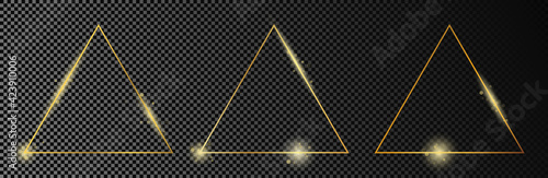 Gold glowing triangle frame