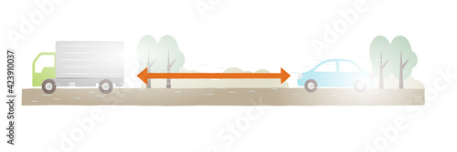 illustration of fog and car