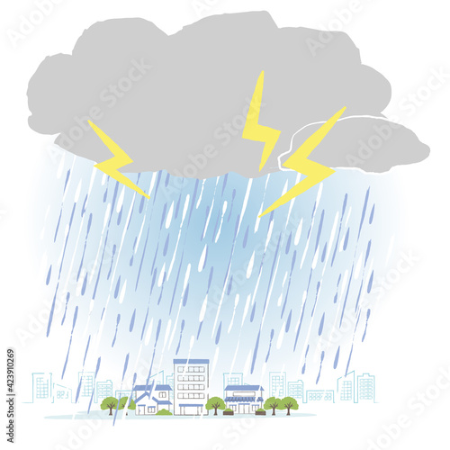 simple illustration of rainy season