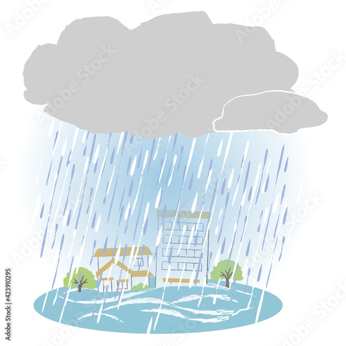 simple illustration of rainy season