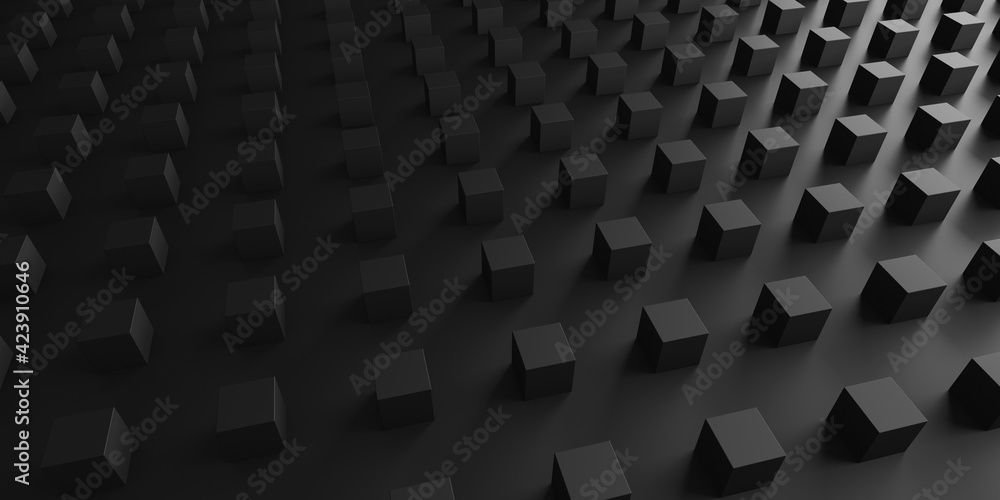 Fototapeta premium Abstract Dark Cubes Futuristic Design Background
